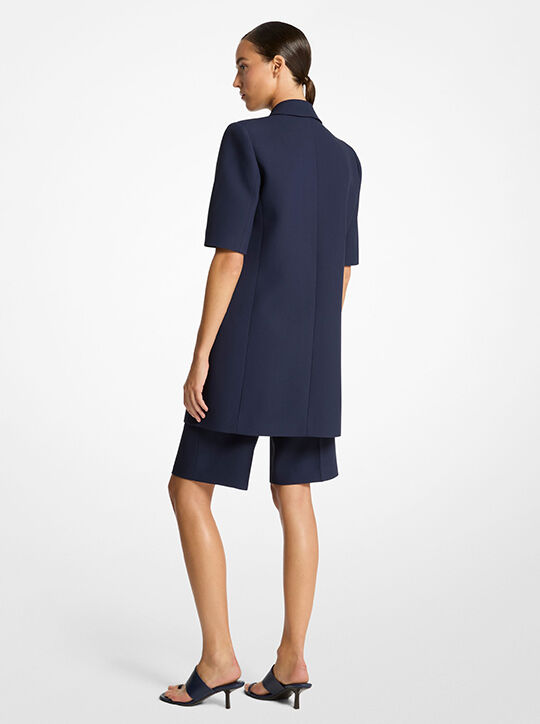 michael kors double crepe sabl  short sleeve boyfriend blazer