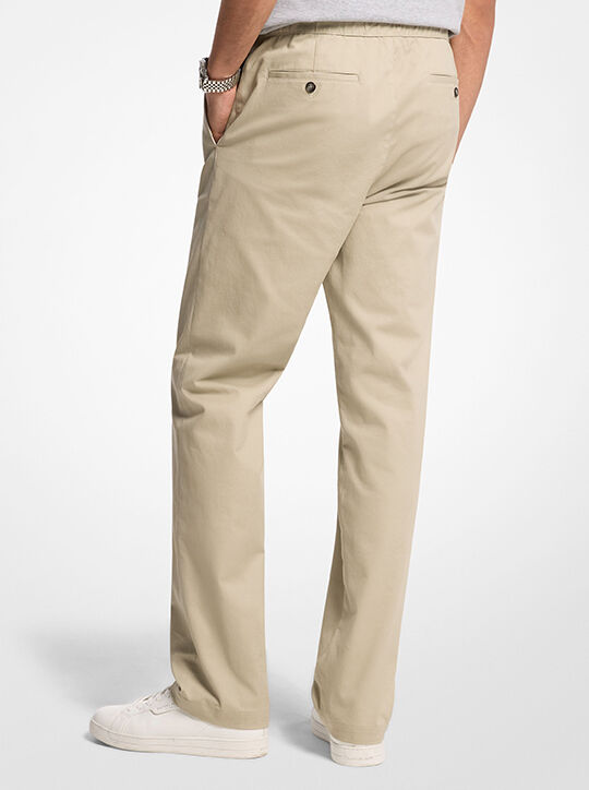 Stretch Cotton Drawstring Trousers michael kors stretch cotton drawstring trousers