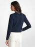 michael kors contrast trim stretch knit cardigan