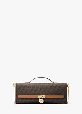 michael kors hamilton moderne medium signature logo clutch