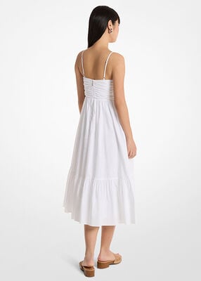 michael kors cotton poplin midi dress