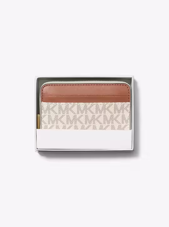 Jet Set Small Signature Logo Zip-Around Card Case michael kors jet set small signature logo zip around card case