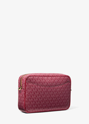 michael kors bev large signature logo crossbody bag