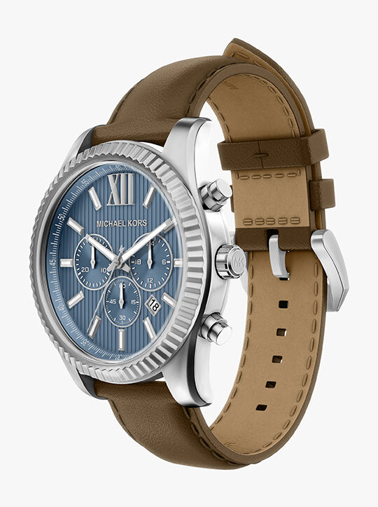 ساعة مايكل كورس ليكسينغتون كرونوغراف بسوار جلدي بني michael kors ساعة مايكل كورس ليكسينغتون كرونوغراف بسوار جلدي بني