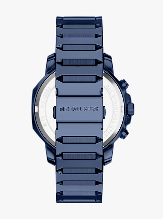 ساعة مايكل كورس بريسكوت كرونوغراف من الفولاذ المقاوم للصدأ الأزرق michael kors ساعة مايكل كورس بريسكوت كرونوغراف من الفولاذ المقاوم للصدأ الأزرق