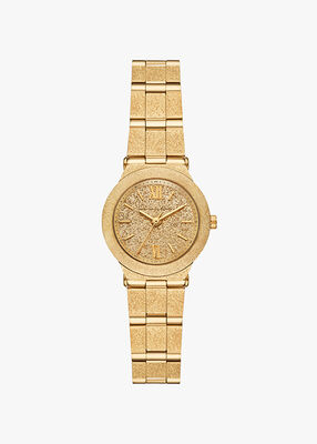 michael kors petite billie frosted gold tone watch