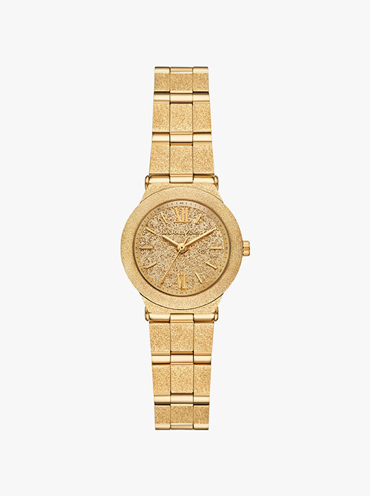 michael kors petite billie frosted gold tone watch