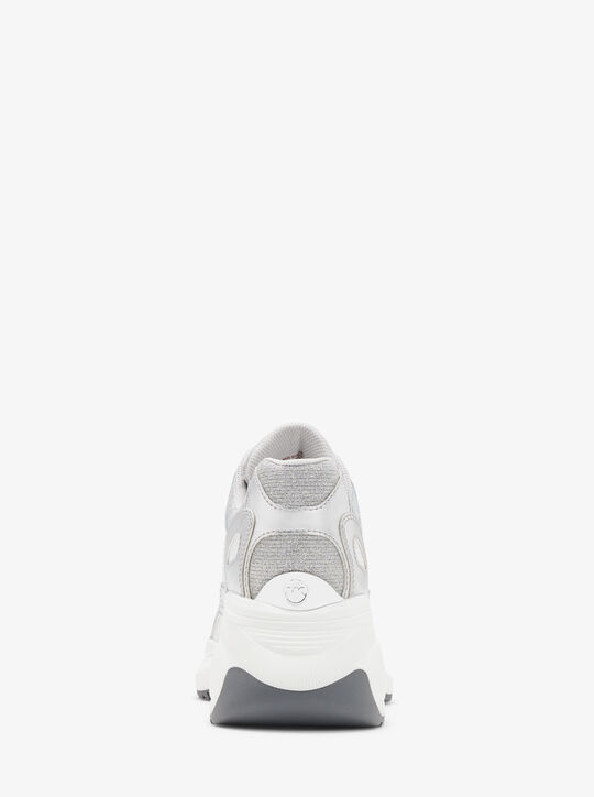 michael kors zuma metallic and glitter chain mesh trainer