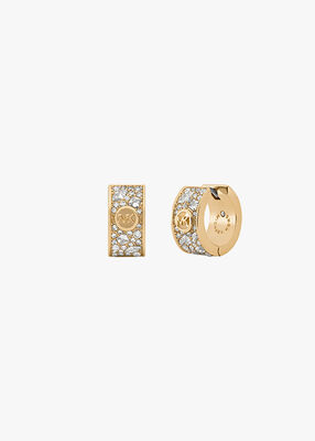 michael kors silver pave mk earrings