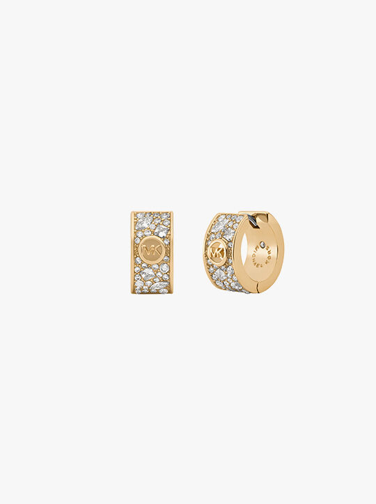 Silver Pave MK Earrings michael kors silver pave mk earrings
