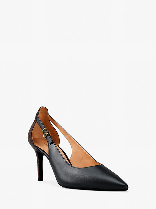 michael kors leather slingback pump