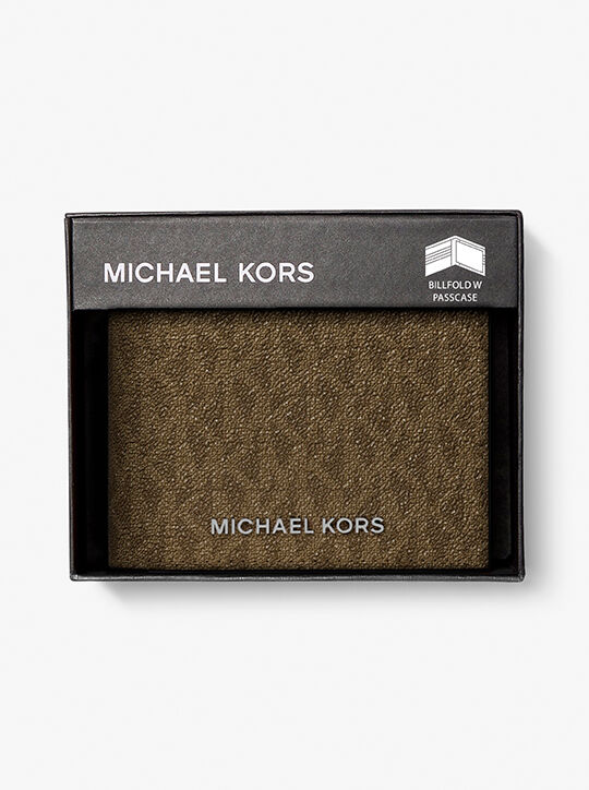 michael kors harrison logo billfold wallet with passcase