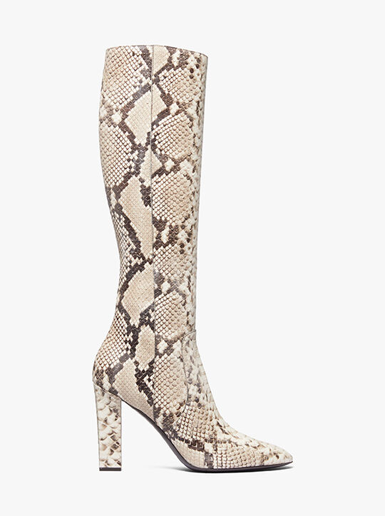 michael kors carly python embossed leather boot