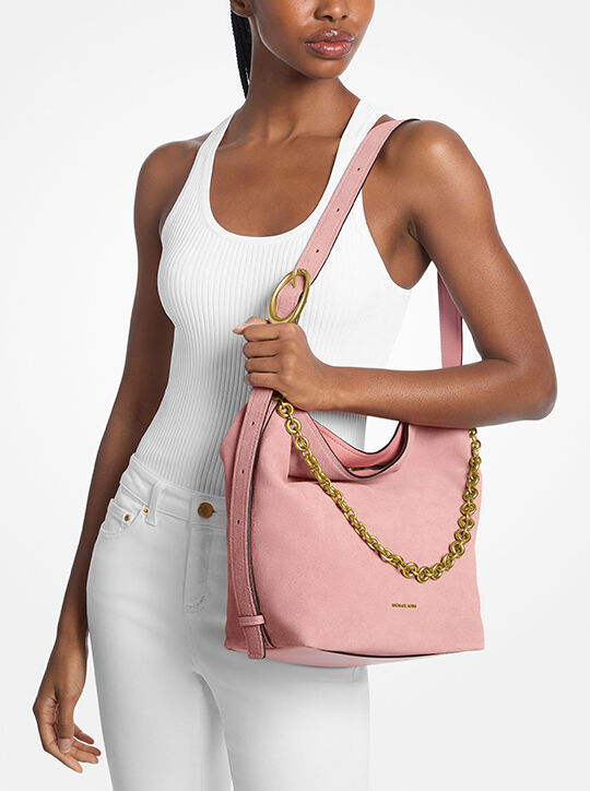 michael kors nolita large suede bucket tote bag
