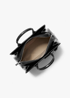 michael kors laila medium leather satchel with card case