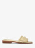 michael kors mandy metallic leather slide sandal