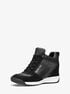 Nikko S2 Suede and Leather Wedge Trainer michael kors nikko s2 suede and leather wedge trainer