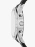 michael kors lexington chronograph black leather watch