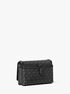 michael kors jet set small signature logo print woven smartphone crossbody bag