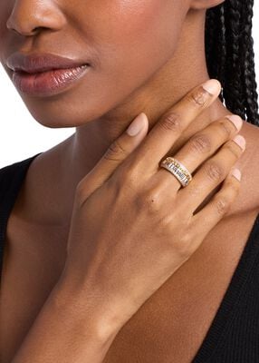 michael kors pav  two tone fluted ring