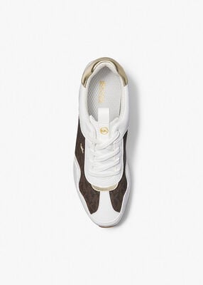 michael kors raina signature logo platform trainer