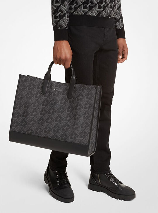 Hudson Empire Signature Logo Tote Bag, BLACK | Michael Kors KSA