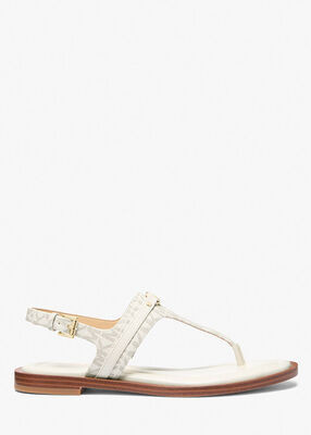 michael kors mandy signature logo t strap sandal