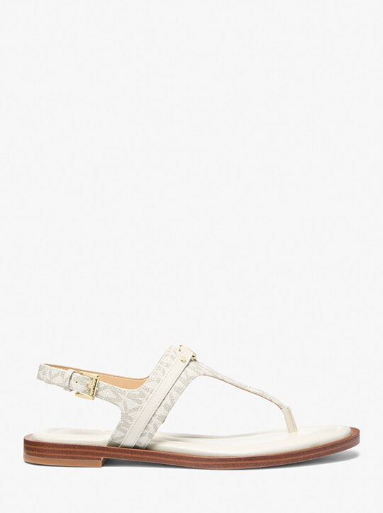 michael kors mandy signature logo t strap sandal