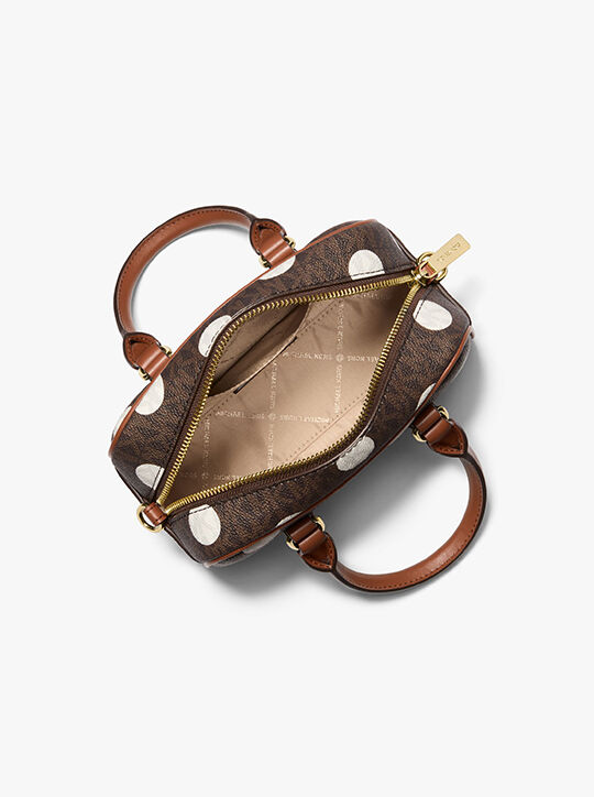 michael kors thompson extra small polka dot signature logo satchel