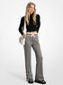michael kors logo jacquard knit side snap track pants