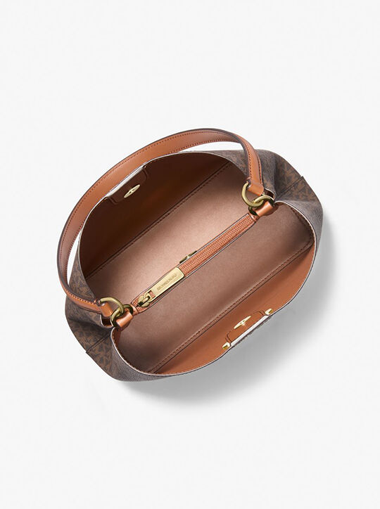 michael kors pratt medium signature logo shoulder bag