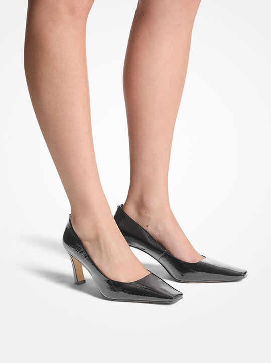 michael kors darrah crackled patent leather pump