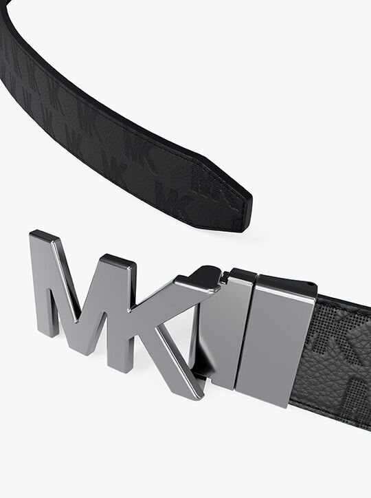 michael kors حزام جلدي قابل للعكس وإبزيم