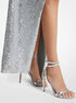 michael kors chrissy metallic python embossed leather sandal