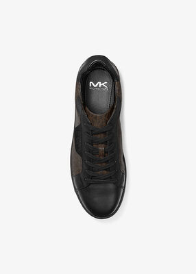 michael kors keating logo and leather sneaker