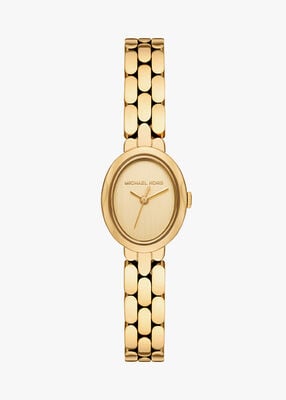 michael kors petite maude gold tone watch