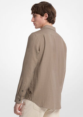 michael kors classic fit woven shirt