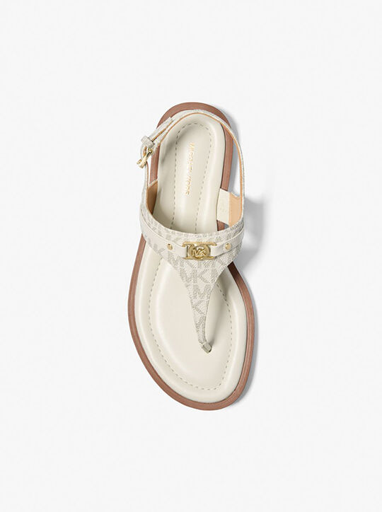 michael kors mandy signature logo t strap sandal