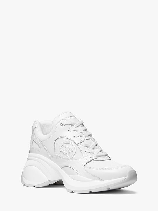 michael kors zuma leather and mesh trainer