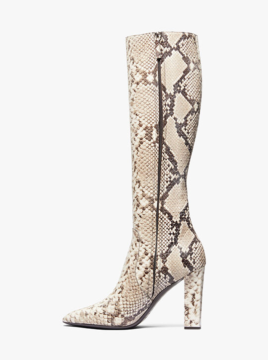 michael kors carly python embossed leather boot