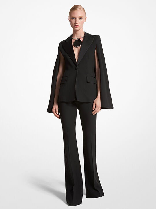 michael kors double crepe sabl  tuxedo cape jacket