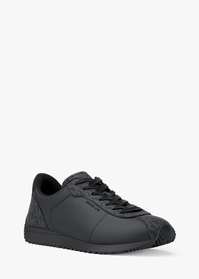 michael kors rhodes signature logo and leather trainer