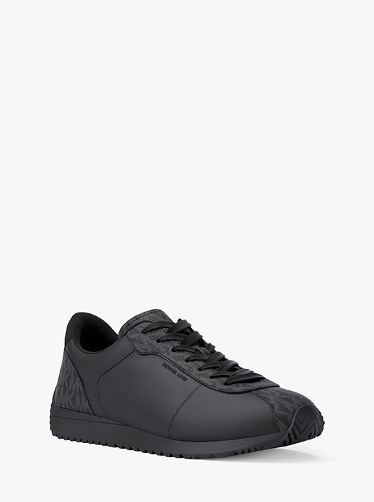 Rhodes Signature Logo and Leather Trainer michael kors rhodes signature logo and leather trainer