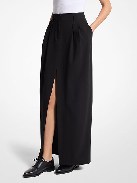 michael kors wool double belted maxi skirt