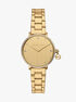 michael kors pyper two hand gold tone stainless steel watch