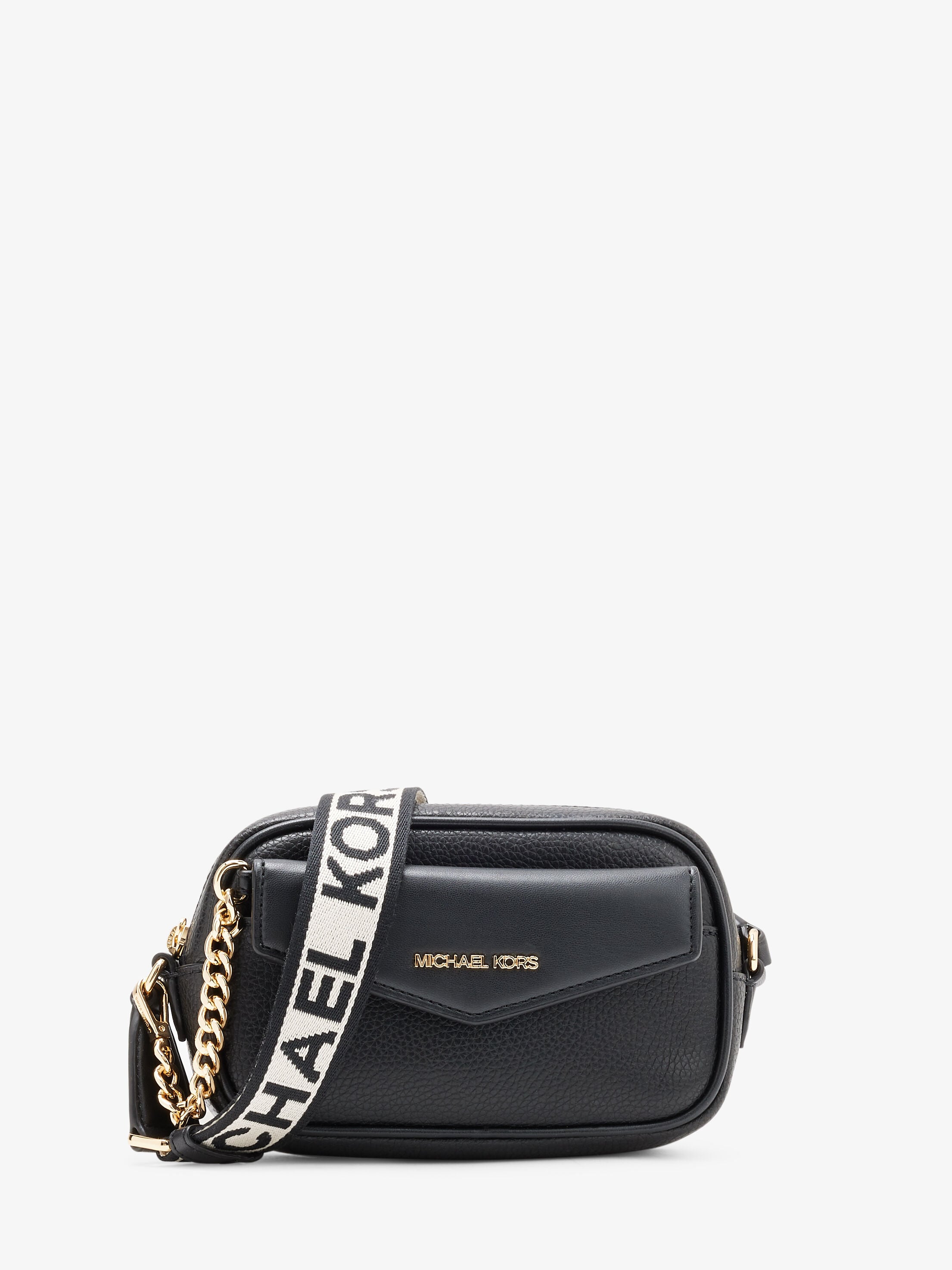 Maisie Small Pebbled Leather 2-in-1 Camera Bag, BLACK | Michael