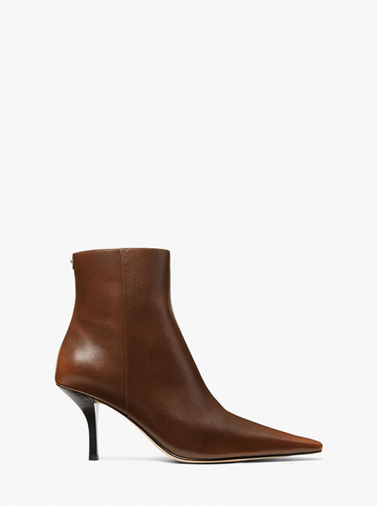 michael kors selina burnished leather ankle boot