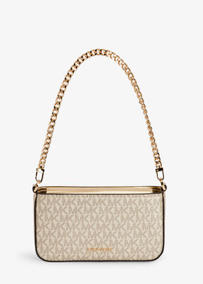 michael kors bryant small metallic signature logo convertible pochette