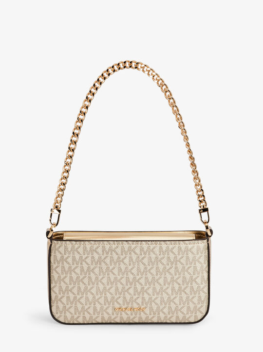 michael kors bryant small metallic signature logo convertible pochette