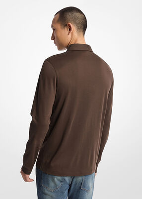michael kors cotton long sleeve polo shirt